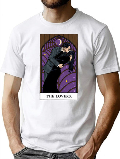 The Lovers Tarot Card T-Shirt for Men & Women, T-Shirts Graphic Tee - Black