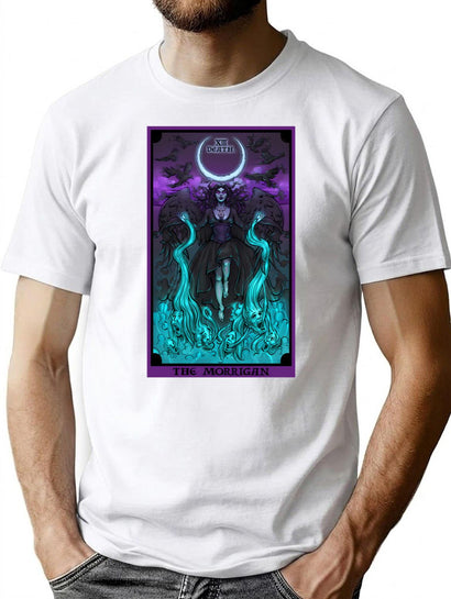The Morrigan Death Tarot Card T-Shirt for Men & Women, T-Shirts Graphic Tee - Black