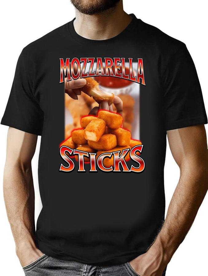 The Mozz Life - Mozzarella Cheese Sticks Vintage 90S Bootleg Style Bootleg Graphic T-Shirt - Black