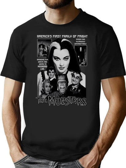 The Munsters - America'S First Family Of Fright T-Shirt for Men & Women, T-Shirts Graphic Tee - Black