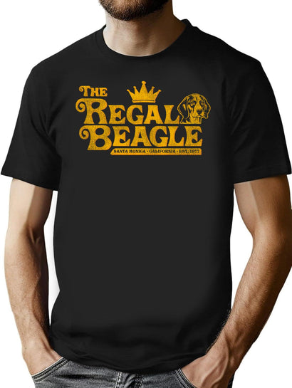 The Regal Beagle Lounge '77 Worn Dks T-Shirt for Men & Women, T-Shirts Graphic Tee - Black