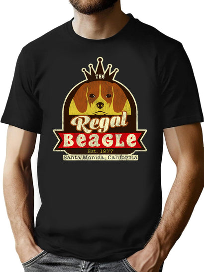 The Regal Beagle Santa Monica California Pub Est. 1977 Worn T-Shirt for Men & Women, T-Shirts Graphic Tee - Black