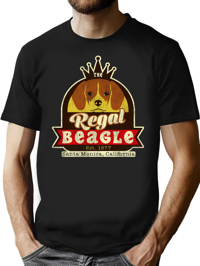 The Regal Beagle Santa Monica California Pub Est. 1977 Worn T-Shirt for Men & Women, T-Shirts Graphic Tee - Black