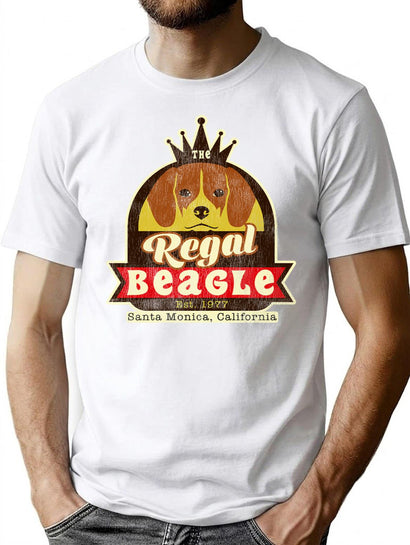 The Regal Beagle Santa Monica California Pub Est. 1977 Worn T-Shirt for Men & Women, T-Shirts Graphic Tee - Black