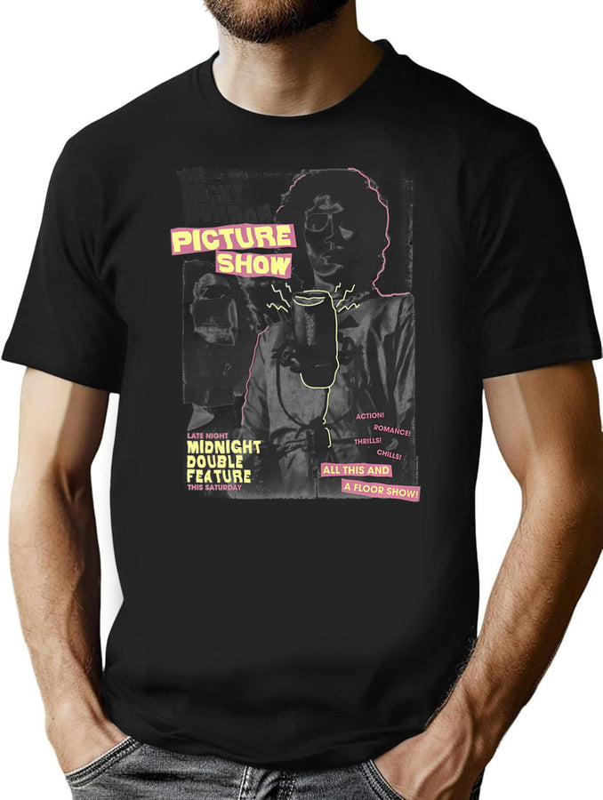 The Rocky Horror Picture Show Frank Magazine Cover T-Shirt for Men & Women, T-Shirts Graphic Tee - Black