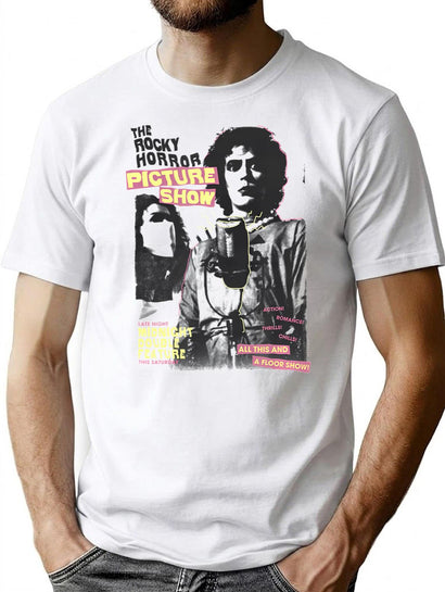 The Rocky Horror Picture Show Frank Magazine Cover T-Shirt for Men & Women, T-Shirts Graphic Tee - Black