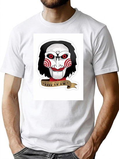 The Saw Doll Stiker T-Shirt for Men & Women, T-Shirts Graphic Tee - Black