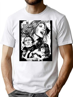 The Vampire Lovers - Hammer Horror Art Print T-Shirt for Men & Women, T-Shirts Graphic Tee - Black