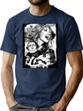 The Vampire Lovers - Hammer Horror Art Print T-Shirt for Men & Women, T-Shirts Graphic Tee - Navy