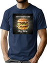 The World is My Big Mac T-Shirt for Men & Women, T-Shirts Graphic Tee - Navy