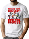 There Are Horrors In This House Pumpkin Halloween Horror Movie Characters T-Shirt for Men & Women, T-Shirts Graphic Tee - White