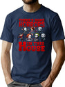 There Are Horrors In This House Pumpkin Halloween Horror Movie Characters T-Shirt for Men & Women, T-Shirts Graphic Tee - Navy