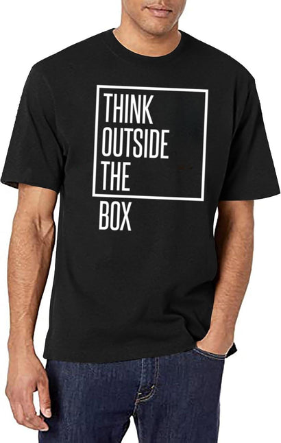 Think Outside The Box T-Shirt for Men & Women, T-Shirts Graphic Tee - Black