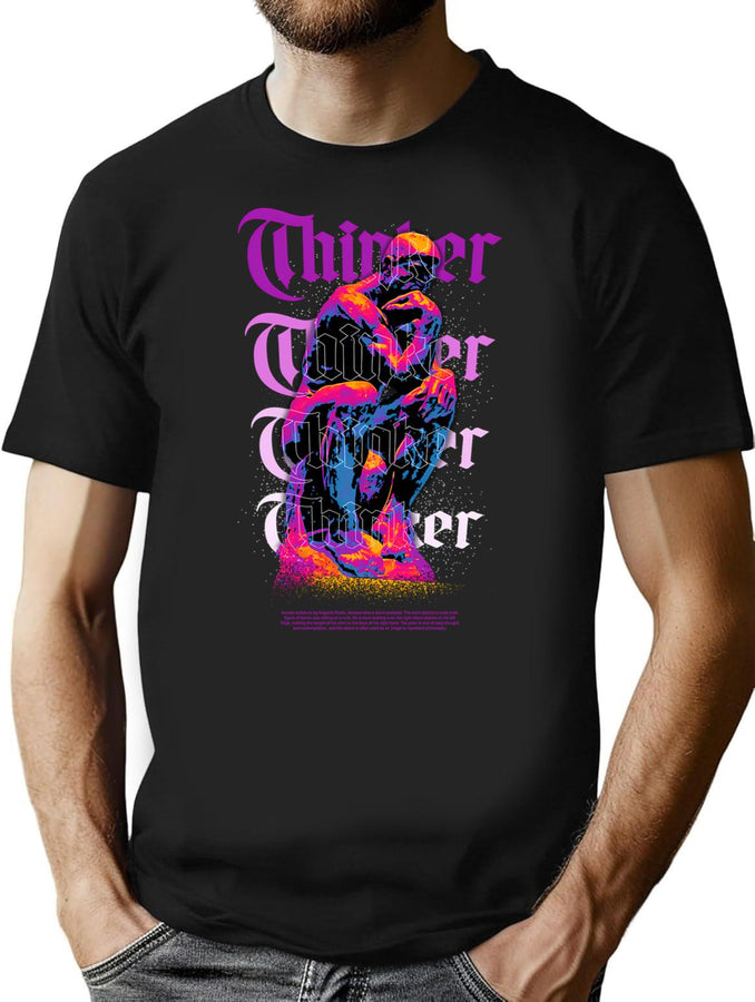 Thinker 90S Bootleg Bootleg Graphic T-Shirt - Black