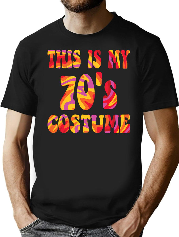 This Is My 70'S Costume Psychedelic Retro T-Shirt for Men & Women, T-Shirts Graphic Tee - Black