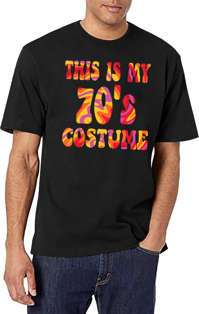 This Is My 70'S Costume Psychedelic Retro T-Shirt for Men & Women, T-Shirts Graphic Tee - Black