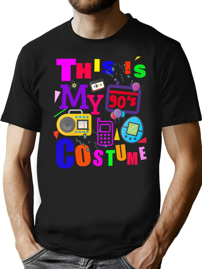 This Is My 90S Costume T-Shirt for Men & Women, T-Shirts Graphic Tee - Black