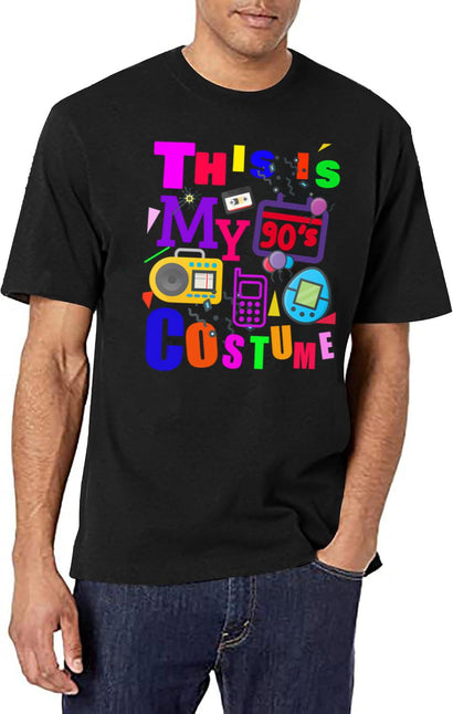 This Is My 90S Costume T-Shirt for Men & Women, T-Shirts Graphic Tee - Black