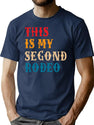 This Is My Second Rodeo - Funny Saying T-Shirt for Men & Women, T-Shirts Graphic Tee - Navy