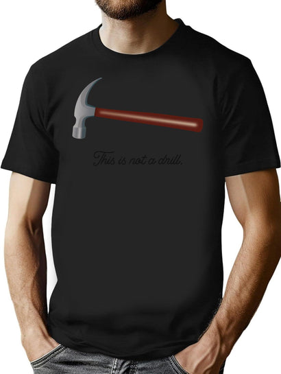 This Is Not A Drill Hammer Magritte Vintage Home Improvement Art T-Shirt for Men & Women, T-Shirts Graphic Tee - Black