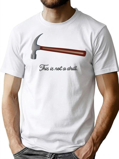 This Is Not A Drill Hammer Magritte Vintage Home Improvement Art T-Shirt for Men & Women, T-Shirts Graphic Tee - Black