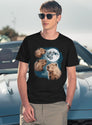 Three Capybara Vintage Retro Capybara Moon Capybara Lovers Funny Capybara Capybara Gift T-Shirt for Men & Women, T-Shirts Graphic Tee - Navy