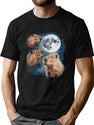 Three Capybara Vintage Retro Capybara Moon Capybara Lovers Funny Capybara Capybara Gift T-Shirt for Men & Women, T-Shirts Graphic Tee - Green