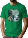 Three Owls Funny Vintage Style T-Shirts Retro Silly Owl Moon Tshirt Fun Nature Shirt Weird Gifts 90S Owl Tee Funny Y2K T-Shirt for Men & Women, T-Shirts Graphic Tee - Green