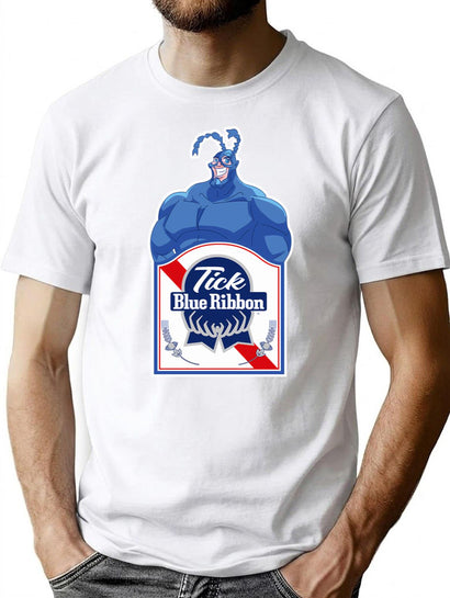 Tick Blue Ribbon T-Shirt for Men & Women, T-Shirts Graphic Tee - Black
