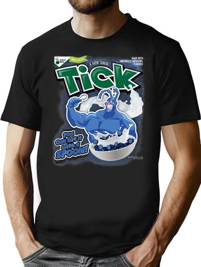 Tick Cereal T-Shirt for Men & Women, T-Shirts Graphic Tee - Black