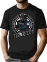 Tie Pilot Crest T-Shirt for Men & Women, T-Shirts Graphic Tee - Black