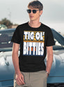 Tig Ol' Bittes - Big Boobs - Funny T-Shirt for Men & Women, T-Shirts Graphic Tee - Navy
