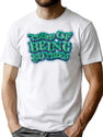 Tired Of Being So Tired Earth Green Bootleg Graphic T-Shirt - White