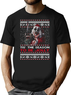 Tis The Season To Be Jolly Terrifier Christmas T-Shirt for Men & Women, T-Shirts Graphic Tee - Black