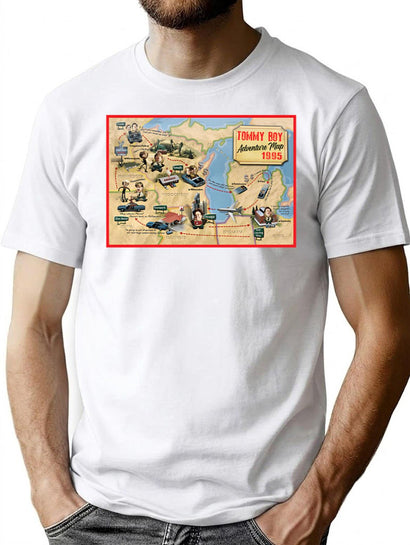 Tommy'S Travel Map T-Shirt for Men & Women, T-Shirts Graphic Tee - Black