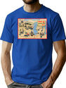 Tommy'S Travel Map T-Shirt for Men & Women, T-Shirts Graphic Tee - Blue