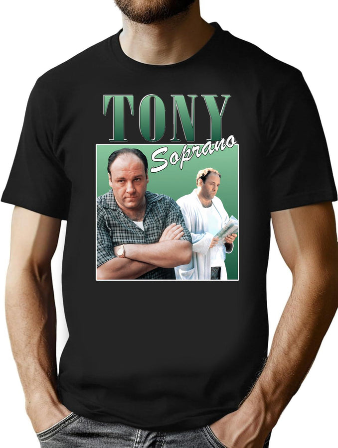 Tony Soprano Retro Design Classic T-Shirt for Men & Women, T-Shirts Graphic Tee - Black