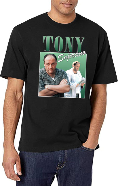 Tony Soprano Retro Design Classic T-Shirt for Men & Women, T-Shirts Graphic Tee - Black
