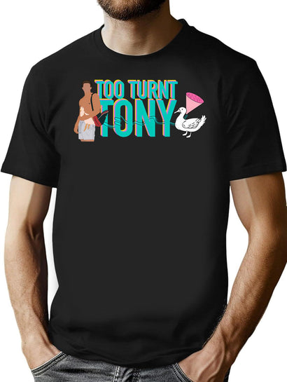 Tooturnttony T-Shirt for Men & Women, T-Shirts Graphic Tee - Black