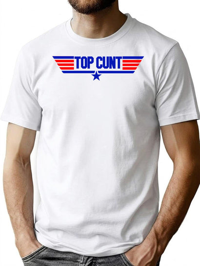 Top Cunt Funny Parody Women's Crop Top Tee T-Shirt for Men & Women, T-Shirts Graphic Tee - Black