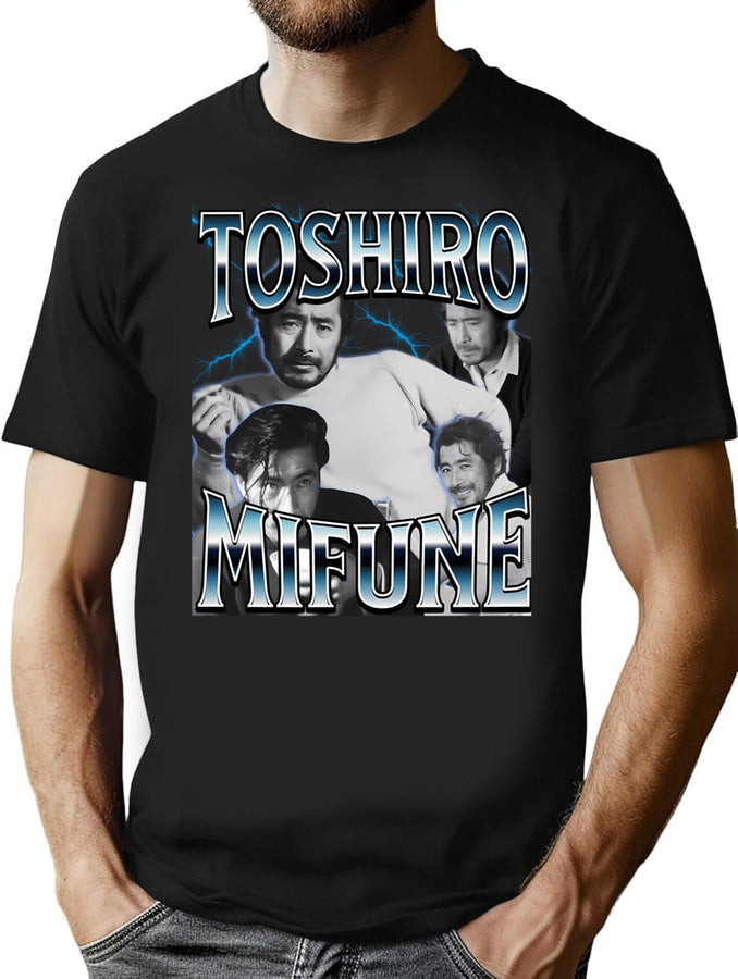 Toshiro Mifune 90'S Bootleg Style Bootleg Graphic T-Shirt - Black