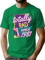 Totally Rad 80S Throwback 1981 T-Shirt for Men & Women, T-Shirts Graphic Tee - Green