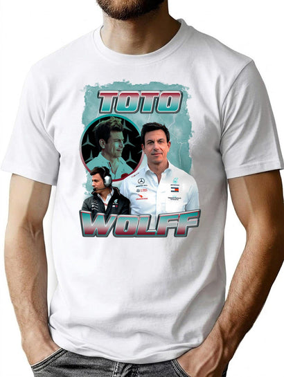 Toto Wolff 80 Vintage Bootleg Bootleg Graphic T-Shirt - Black