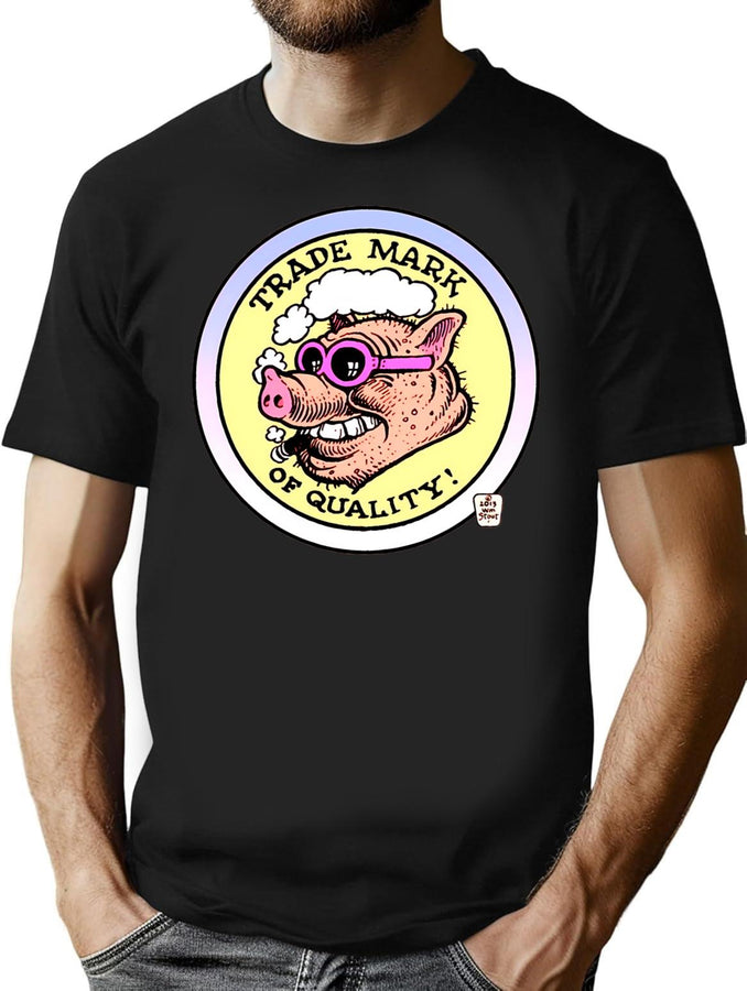 Trade Mark Of Quality Bootleg Graphic T-Shirt - Black