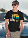 Trail Running Find Your Happy Pace Retro Running T-Shirt for Men & Women, T-Shirts Graphic Tee - Navy