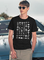 Travel Icon Language-Speak With Icons Funny T-Shirt Gift (Black) T-Shirt for Men & Women, T-Shirts Graphic Tee - Navy