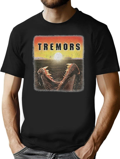 Tremors Distressed Mover Photographic Print T-Shirt for Men & Women, T-Shirts Graphic Tee - Black