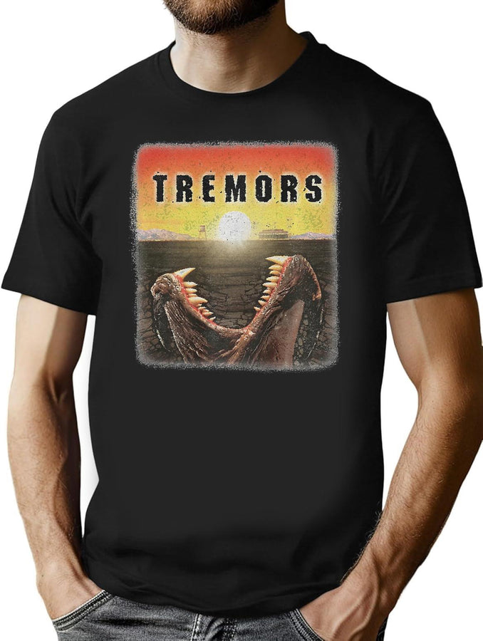 Tremors Distressed Mover Photographic Print T-Shirt for Men & Women, T-Shirts Graphic Tee - Black