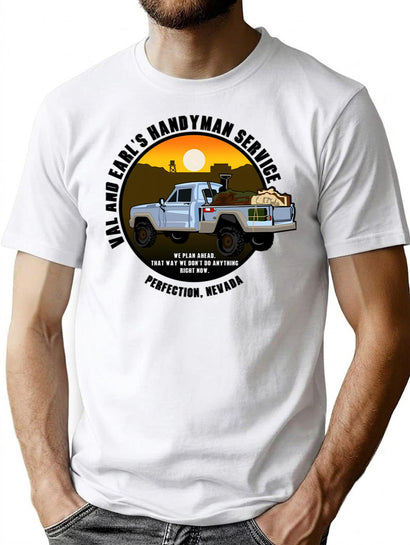 Tremors Tremors-Val And Earl_S Handyman Service T-Shirt for Men & Women, T-Shirts Graphic Tee - Black