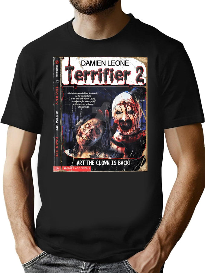 Trending Terrifier 2 New Movie Design T-Shirt for Men & Women, T-Shirts Graphic Tee - Black